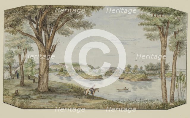 The Yellowstone River near Ft. Keogh, Montana, ca. 1877-1881. Creator: Hermann Stieffel.