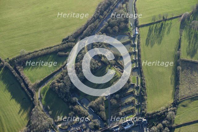 Foxton Locks inclined plane and lock flight on the Grand Union Canal, Leicestershire, 2022. Creator: Damian Grady.