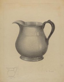 Pewter Pitcher, c. 1936. Creator: Henry Granet.