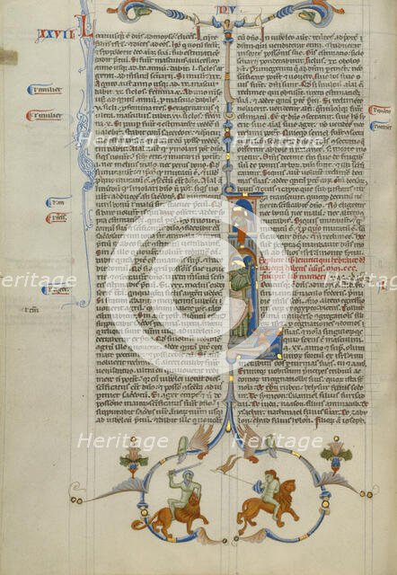 Intial I: Christ Blessing Moses; Abbey Bible, about 1250-1262. Creator: Unknown.
