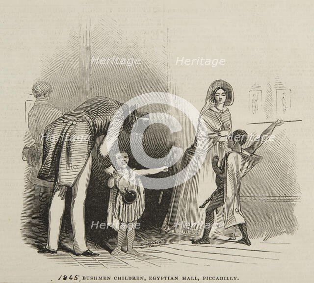 'Bushmen Children, Egyptian Hall, Piccadilly', 1845. Creator: Unknown.
