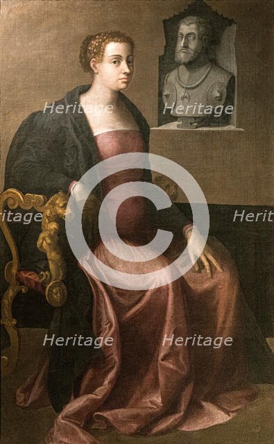 Portrait of Duchess Margaret of Parma (1522-1586), 1545. Creator: Piombo, Sebastiano, del (1485-1547).