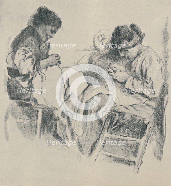 'Spanish Seamstresses', 1919. Artist: James Kerr-Lawson.
