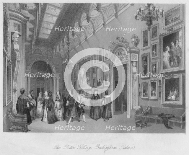 'The Picture Gallery, Buckingham Palace', c1841. Artist: Henry Melville.