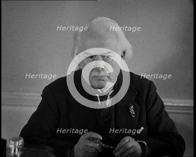 David Lloyd George Talking Directly to the Camera, 1930s. Creators: British Pathe Ltd, David Lloyd George.