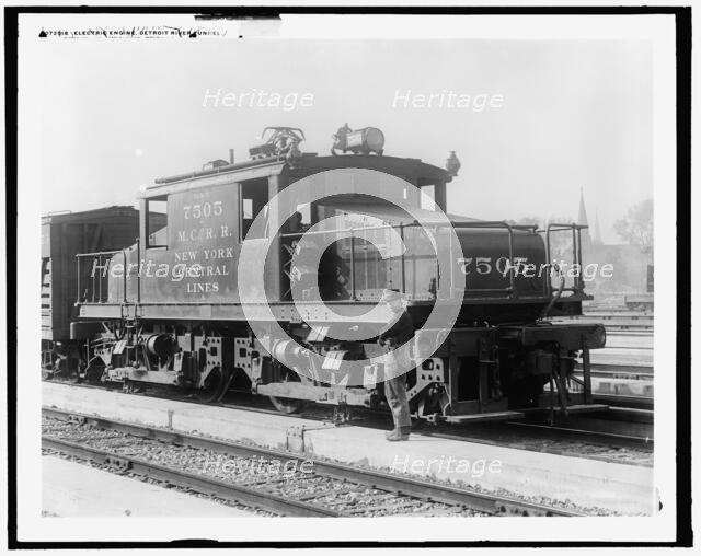 Electric engine, Detroit River tunnel, c.between 1910 and 1920. Creator: Unknown.