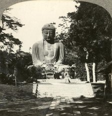 'Colossal statue of Buddha, reverenced by the Japanese, in a sylvan Temple, Kamakura, Japan', c1900. Creator: Unknown.