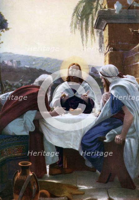 Breaking of Bread at Emmaus, 1926. Artist: Unknown