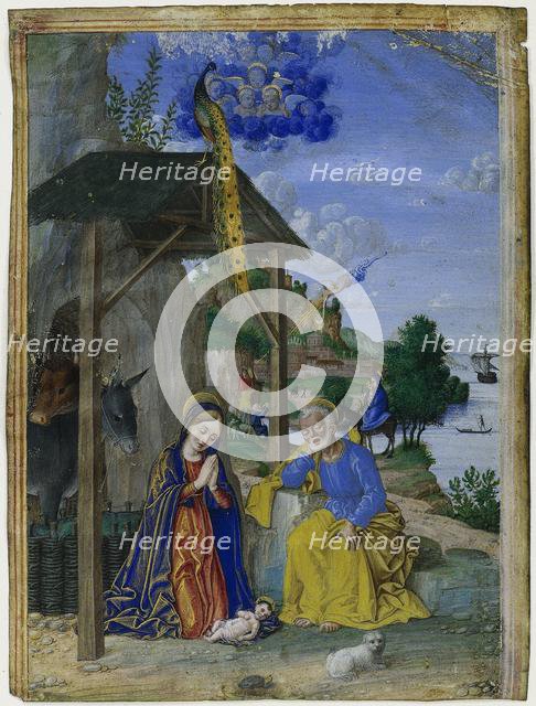 Single Miniature: The Nativity, c. 1515. Creator: Girolamo dai Libri (Italian, 1474-1555).