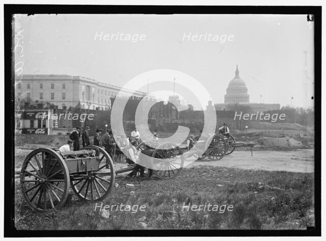 D.C. Art. practice gunnery, between 1909 and 1923. Creator: Harris & Ewing.