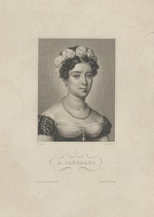 Portrait of the Italian singer Angelika Catalani (1780-1849), c. 1830-1840. Creator: Metzeroth, G.  .