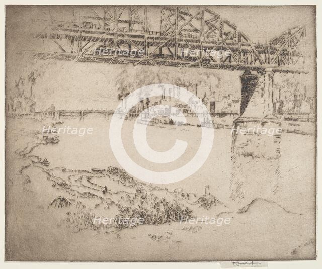 The City Bridge, St. Louis, 1919. Creator: Joseph Pennell.