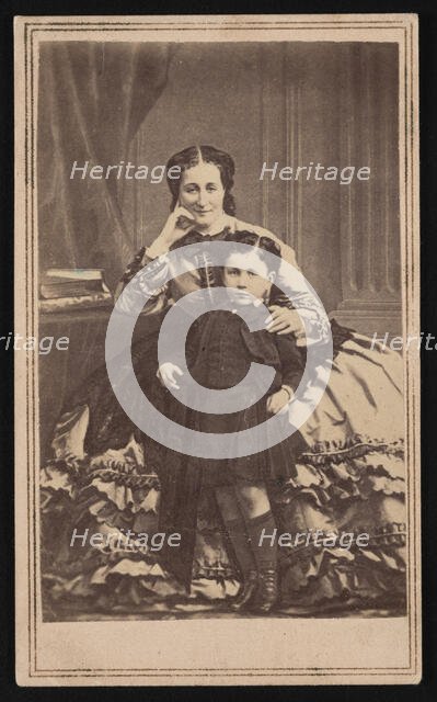 Portrait of Euge´nie de Montijo (1826-1920) and Son, Circa 1860s. Creator: E. & H.T. Anthony.