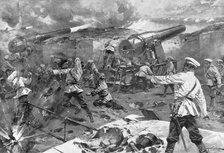 Russian battery in action, Russo-Japanese War, 1904-5. Artist: Unknown