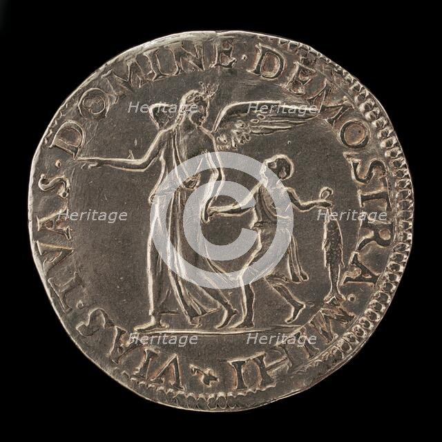 Tobias Guided by the Angel [reverse], 16th century. Creator: Unknown.