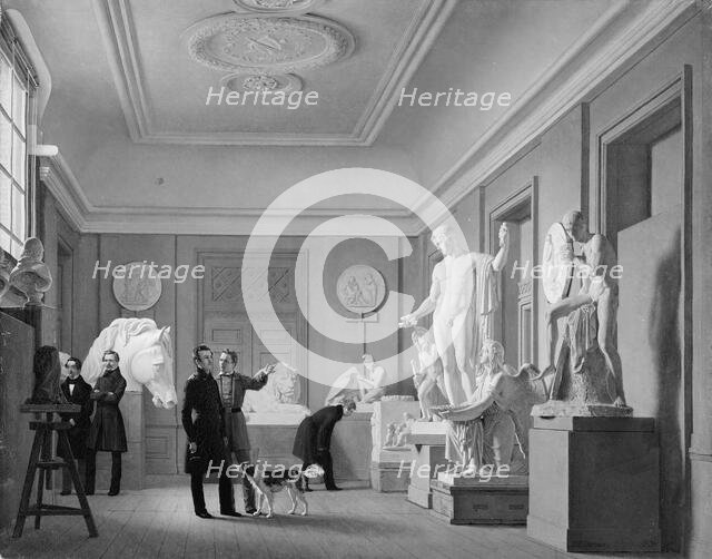 Thorvaldsen's Studio in the Royal Academy of Fine Arts, Copenhagen, 1836. Creator: Johan Vilhelm Gertner.