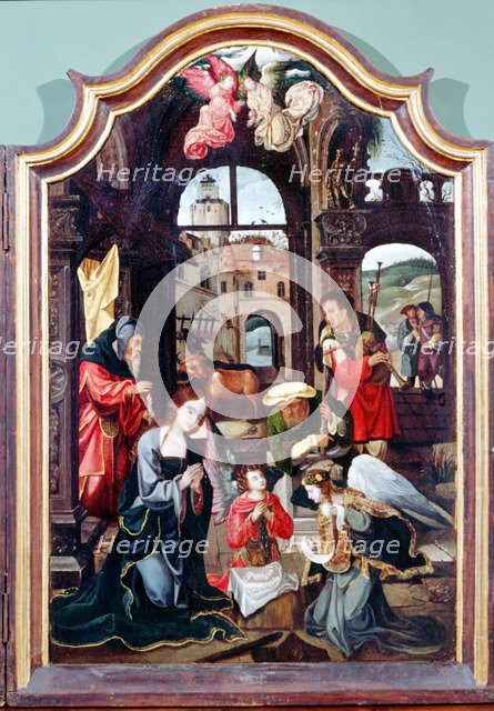'Adoration of the Shepherds', triptych, late 15th-early 16th century. Artist: Cornelius Engebrechtsz
