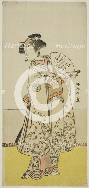 The Actor Nakamura Noshio I as Oiso no Tora (?) in the Play Shida Yuzuriha Horai Soga (?)..., c1775. Creator: Shunsho.