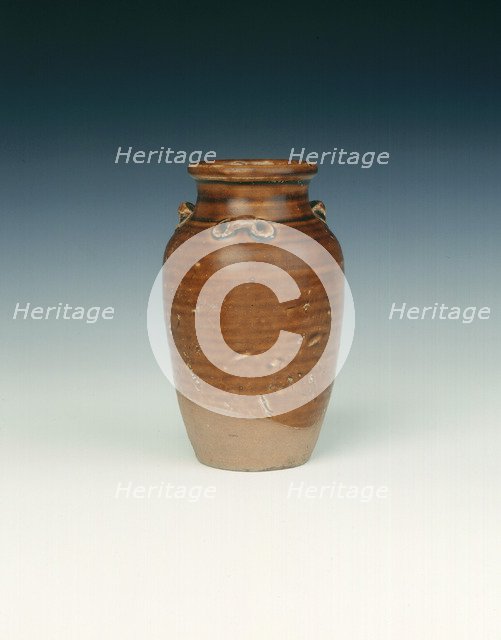Champa brown glazed jar, Vietnam, 14th century. Artist: Unknown