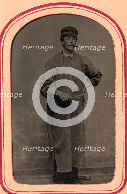 Plasterer Smoking a Cigar, Trowel in Hand, 1860s-70s. Creator: Unknown.