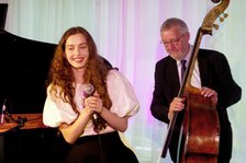 Anais Reno and Dave Green, Anais Reno Quartet, Watermill Jazz Club, Dorking, Surrey, July 2024. Creator: Brian O'Connor.