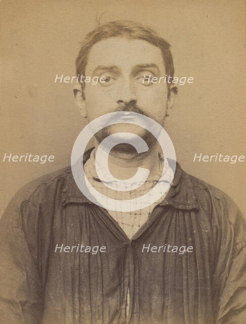 Delesderrier. Louis. 34 ans, né le 2/3/60 à Paris Ille. Ciseleur. Anarchiste. 16/3/94., 1894. Creator: Alphonse Bertillon.