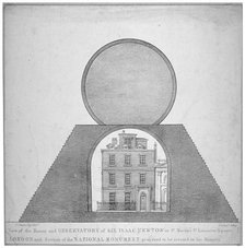Sir Isaac Newton's house and observatory, 35 St Martin's Street, Westminster, London, 1826. Artist: George Scharf