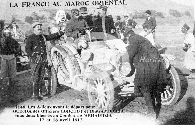 Departure to Oudjda officers wounded ..., (20th century). Artist: Unknown