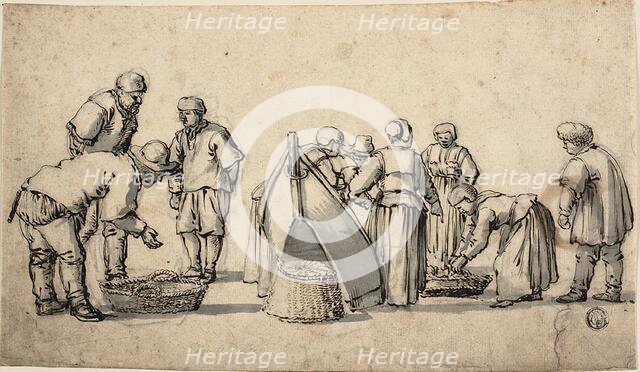 A Dutch Fishmarket, n.d. Creator: Willem van de Velde I.