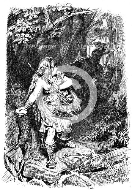 'A Teuton maiden pursued by Romans', c1880-1882. Artist: Karl Theodor von Piloty