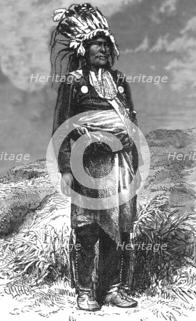 'Indian of the Lower Yellowstone River; The Hot Springs and Geyser Region of the Yellowstone River,  Creator: Unknown.