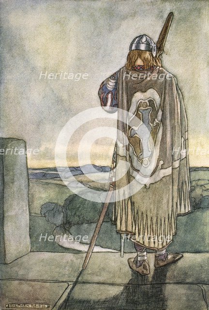 'Finn heard far off the first notes of the fairy harp', c1910. Artist: Stephen Reid