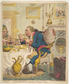 Temperance Enjoying a Frugal Meal, July 28, 1792. Creator: James Gillray.