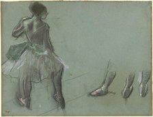 Dancer Seen from Behind and Three Studies of Feet, c. 1878. Creator: Edgar Degas.