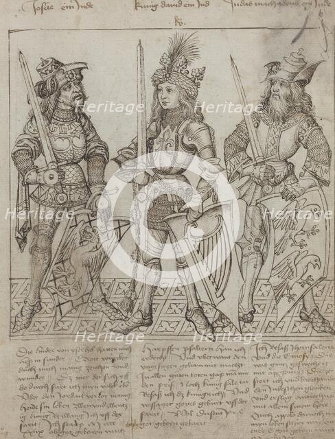 Joshua, King David and Judas Maccabeus, 1492. Creator: Master of the Strassburg Chronicle.