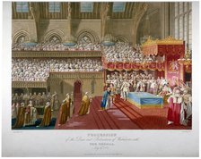 Coronation of King George IV, Westminster Hall, London, 1821 (1824).                                 Artist: Matthew Dubourg