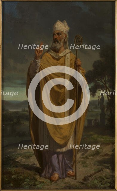 Sketch for the church of Dugny (Seine-Saint-Denis): Saint Denis, c.1872.  Creator: Jean Louis Victor Viger.