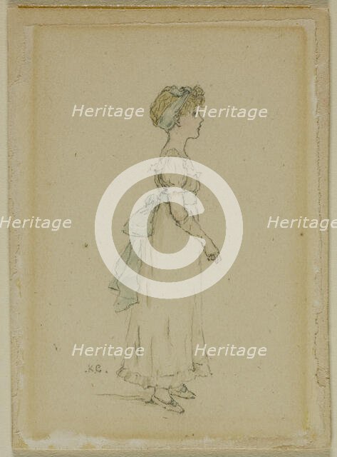 Young Girl with Blue Ribbons, n.d. Creator: Catherine Greenaway.