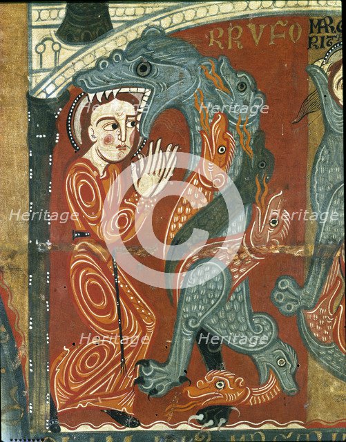 Front of the altar in the chapel of Santa Margarita, detail Table with scenes of the martyrdom of…