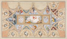 The ceiling painting by Francesco Albani in the Palazzo Verospi in Rome, c1617. Creator: Francesco Pannini.