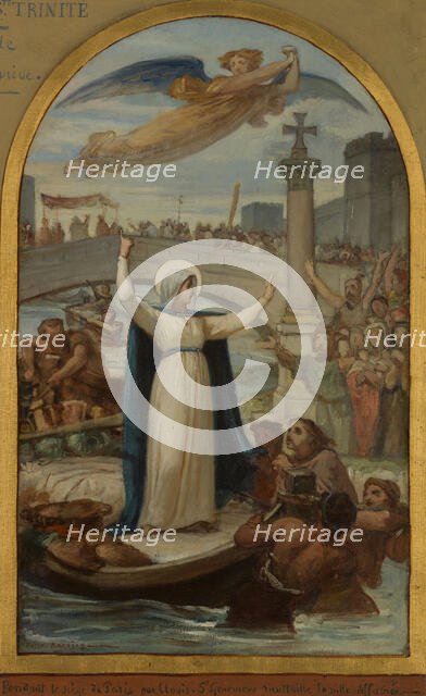 Esquisse pour l'église de La Trinité : Les Malheureux et les pauvres implorent sainte..., c.1873. Creator: Felix Joseph Barrias.