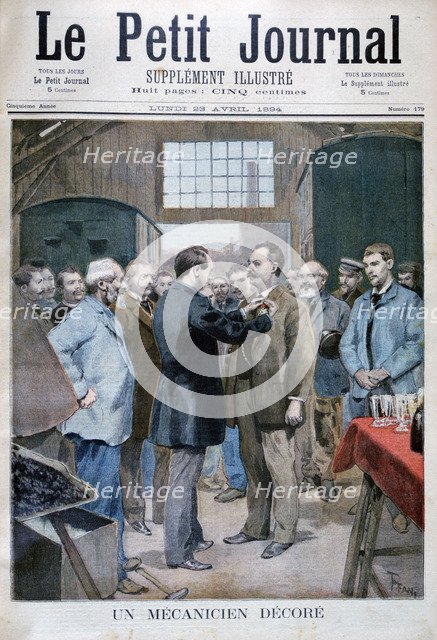 Decoration of a mechanic, 1894. Artist: Oswaldo Tofani