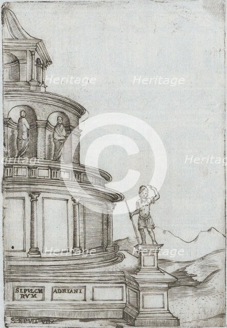 Termae Deocletiani, from a Series of Prints depicting (reconstructed) Build..., Plate ca. 1530-1550. Creator: Master GA.