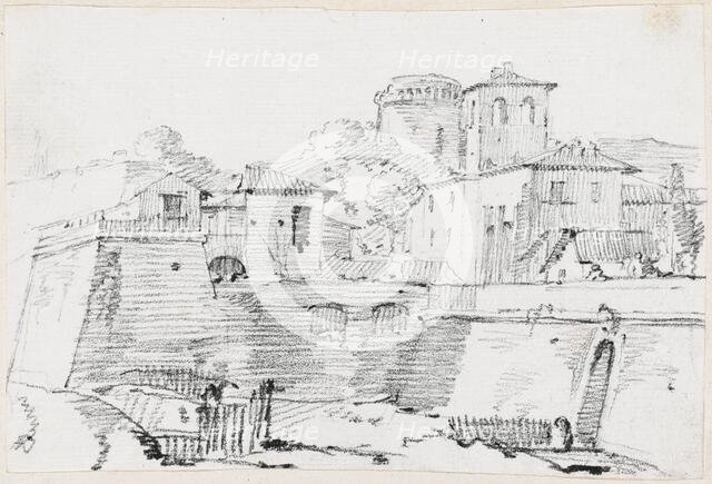 A Fortified Town in Italy, 1744/1750. Creator: Joseph-Marie Vien the Elder.