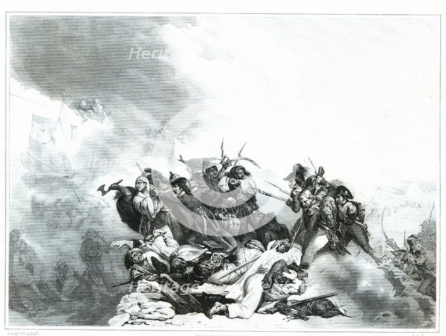 Combat of Benhout during the Egyptian campaign on March 8, 1799. The Mamelukes had destroyed the …