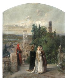 Dante and Beatrice. Creator: Induno, Gerolamo (1825-1890).