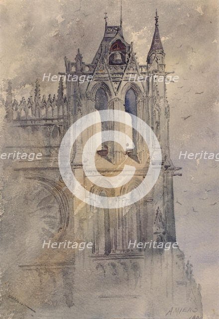 Southwest Tower, Amiens Cathedral, 1880. Creator: Cass Gilbert.