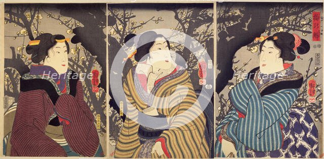The First Plum Blossoms of Spring (Ume no sakigake) , 1848-1849. Creator: Kuniyoshi, Utagawa (1797-1861).