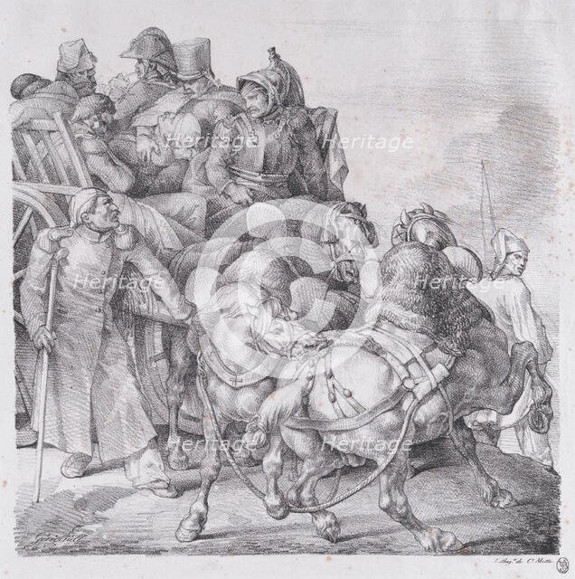 Cart Loaded with Wounded Soldiers, 1818. Creator: Theodore Gericault.