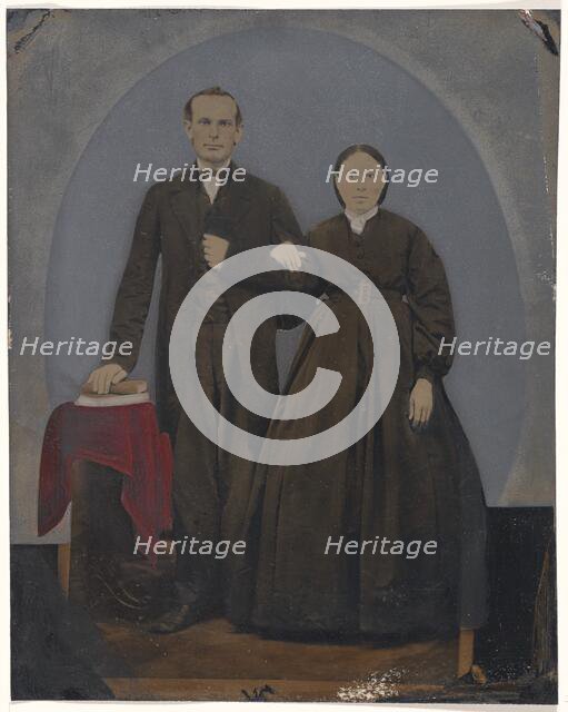 Portrait of standing couple, 1860s-1880s. Creator: Unknown.
